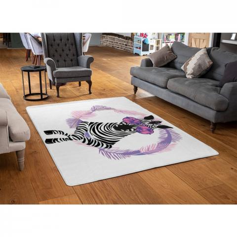 Pink Zebra Designer Rug - Pink / 110cm