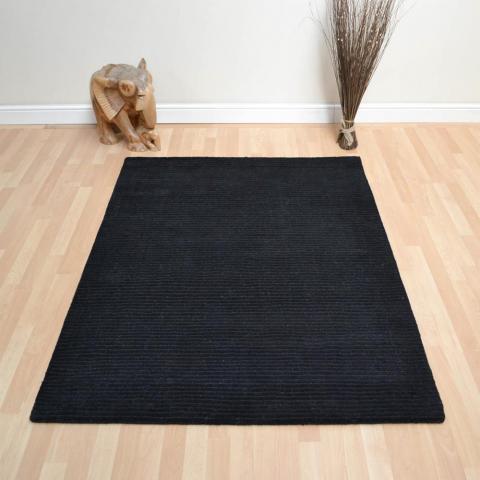 Pinstripe Rugs in Black