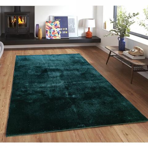 Plush Shaggy Rug - Teal / 180cm