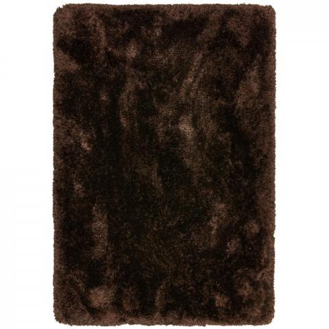 Plush Shaggy Rugs in Dark Chocolate Brown