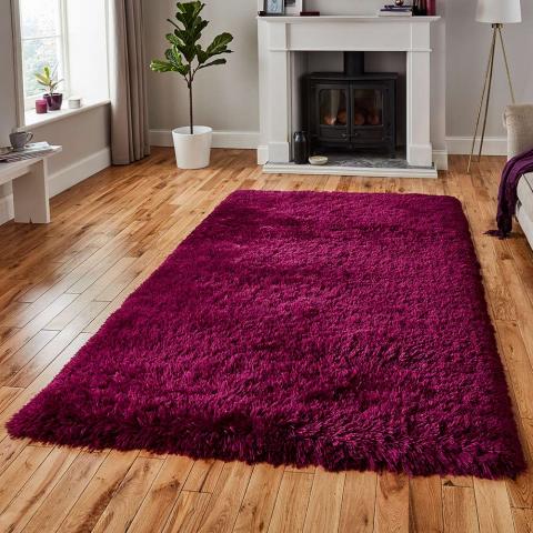 Polar Fluffy Rug Plum  size