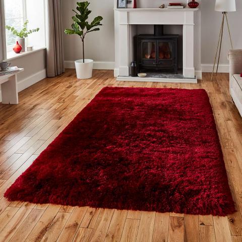 Polar Fluffy Rug Ruby  size