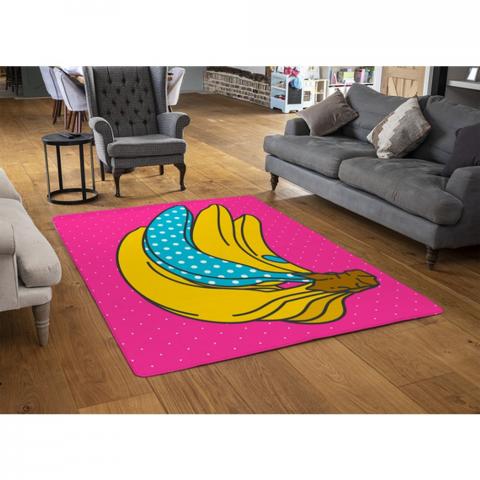 Pop Art Banana Designer Rug - Pink / 110cm