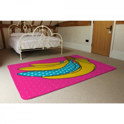 Pop Art Banana Designer Rug - Pink / 230cm