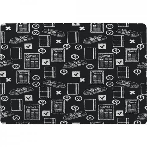 Press And Media Symbols Designer Rug - Black / 150cm