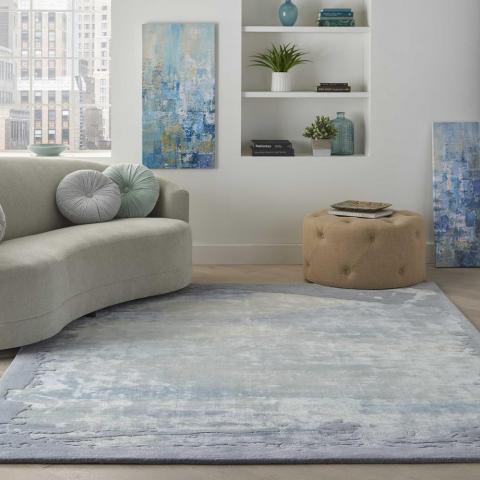 Prismatic PRS19 Abstract Rugs in SFMSL Grey Blue by Nourison