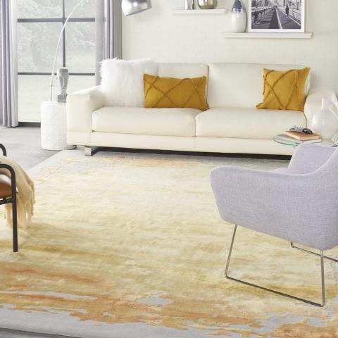 Prismatic PRS19 Abstract Rugs in GRYGD Grey Gold by Nourison