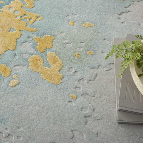 Prismatic PRS26 Seafoam Gold Wool Rug 