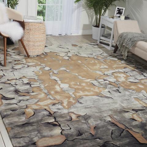 Prismatic Rugs PRS02 by Nourison in Beige and Silver