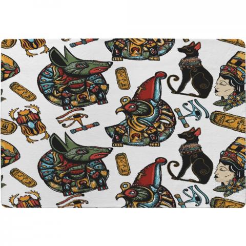 Queen Cleopatra. History Background Designer Rug - White / 150cm