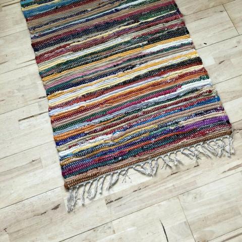 Rag Rug 50cm x 80cm Multicoloured - Multi