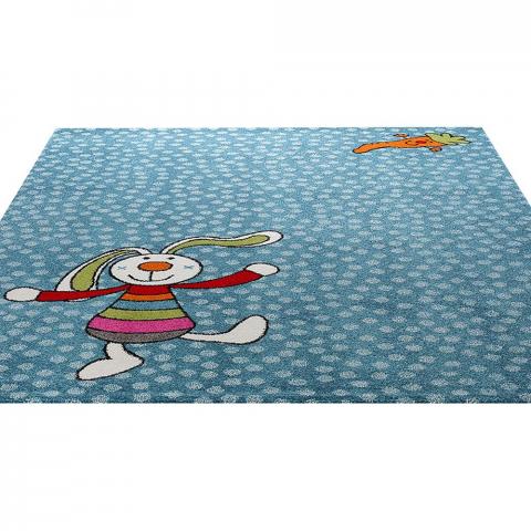 Rainbow Rabbit rug in Blue 0523 01