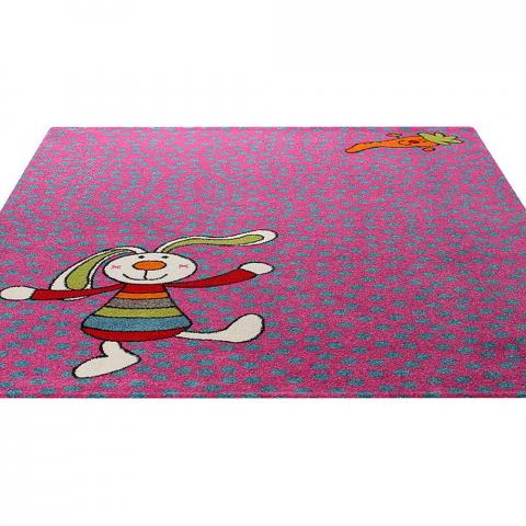 Rainbow Rabbit rug in Pink 0523 03