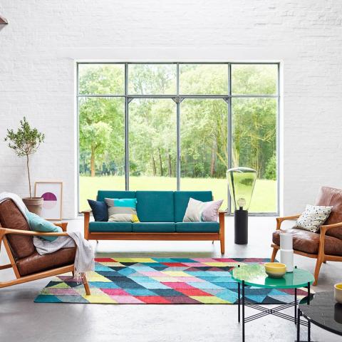 Rainbow Triangle Multi-Coloured Kelim Rugs 7722 01 by Esprit