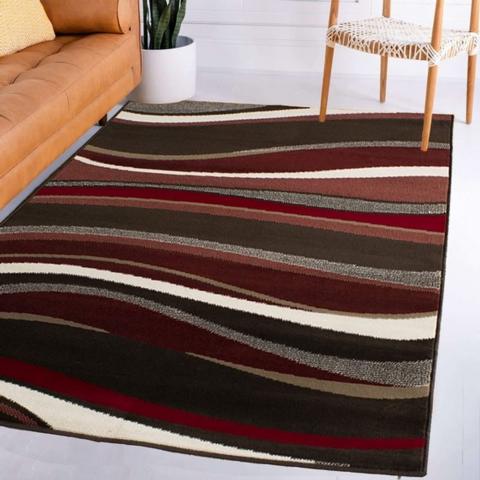 Red Nautical Striped Rug - Red / 4kg / 170cm