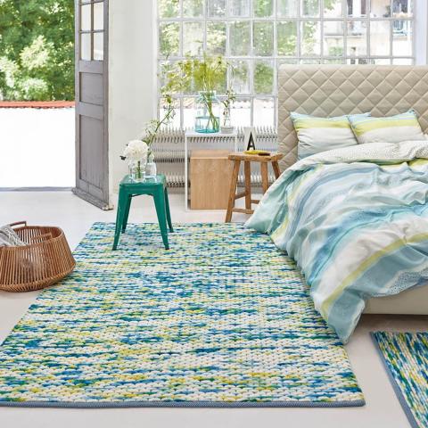 Reflection Rugs 1431 08 by Esprit in Blue and Yellow