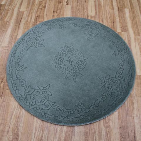 Regal Floral Circular rugs in Green