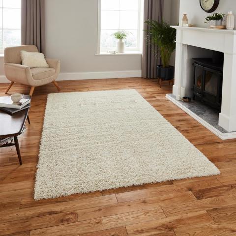 Repreve Recycled Shaggy Rugs in Ivory