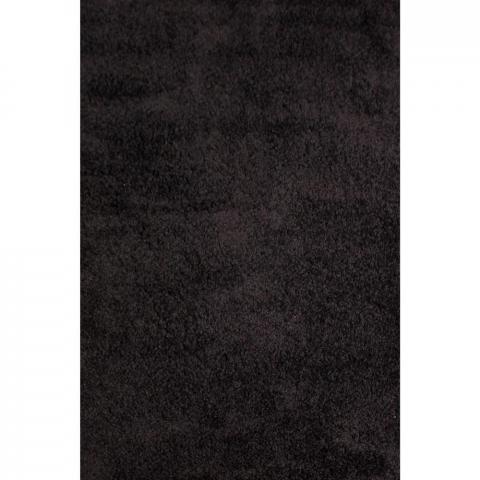 Retro Plain Shaggy Rugs in Black