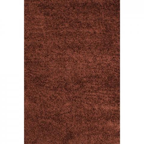 Retro Shaggy Plain Rugs in Chocolate