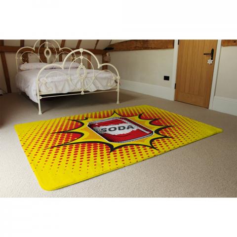 Retro Style Designer Rug - Yellow / 230cm