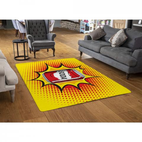 Retro Style Designer Rug - Yellow / 110cm