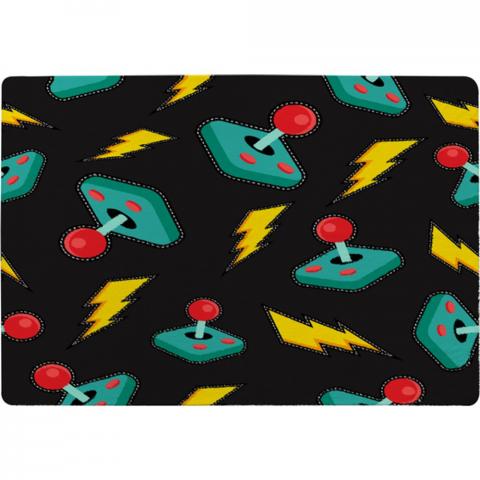 Retro Video Game Joystick Designer Rug - Black / 150cm