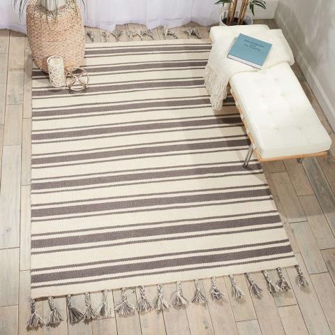 Rio Vista Dhurrie Rug DST01 Ivory Grey 