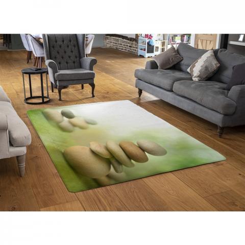 Rock Garden Designer Rug - Green / 110cm