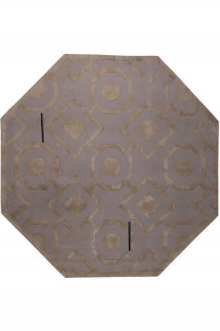 Romy Ex-Display Rug, 2.44m x 2.44m, Handknotted Wool & Silk Geometric Rug by The Rug Company