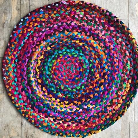 Round Circle Chindi Rag Rug 60cm x 60cm