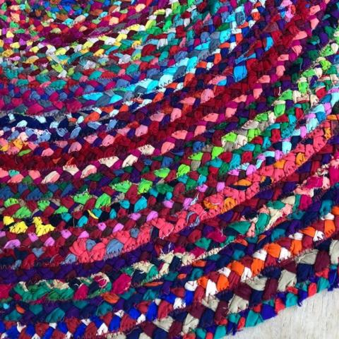 Round Circle Chindi Rag Rug 90cm x 90cm