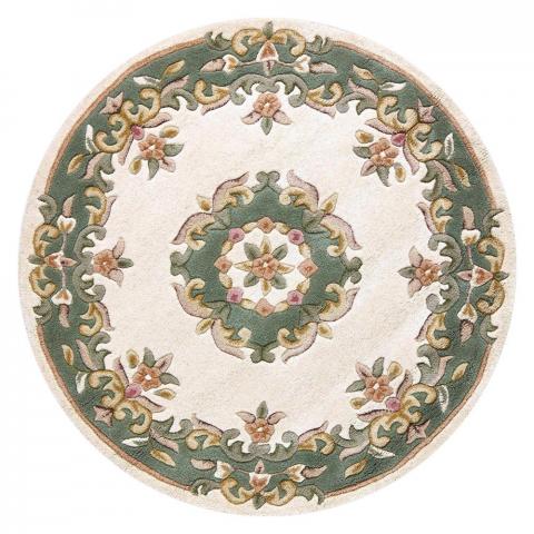 Royal Aubusson Circular rugs in Green Cream