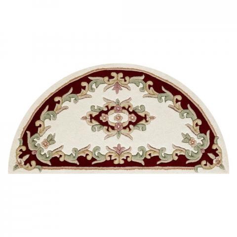 Royal Aubusson Half Moon rugs in Red Cream