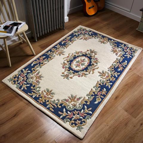 Royal Aubusson rugs in Cream Blue