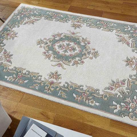 Royal Aubusson rugs in Green Cream