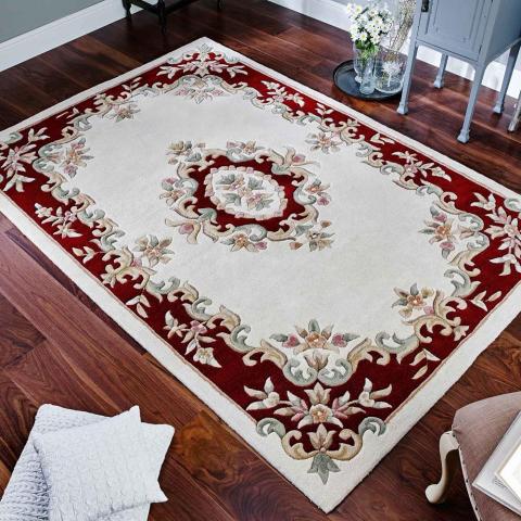 Royal Aubusson rugs in Red Cream