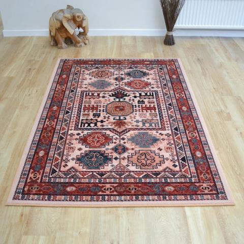 Royal Kashqai Rugs 4306 100 in Cream and Brick