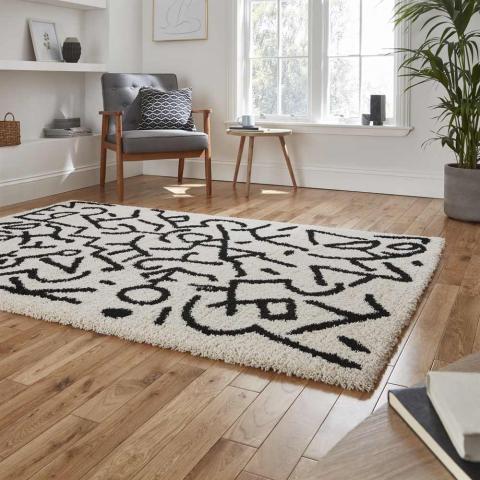 Royal Nomadic Rug A637 White Black 