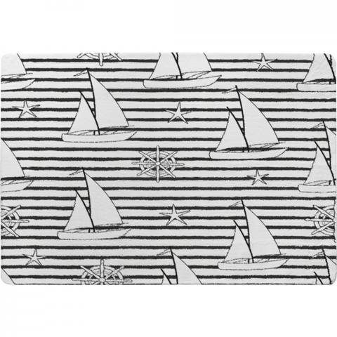 Sailboats Designer Rug - Black / 150cm