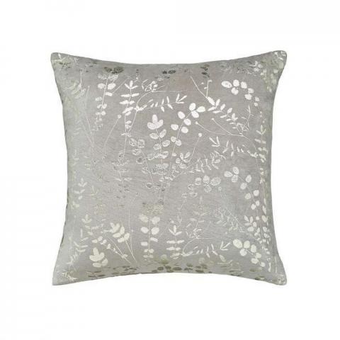 Salvia Cushion Leaf Designer Cushion By Clarissa Hulse in Grey