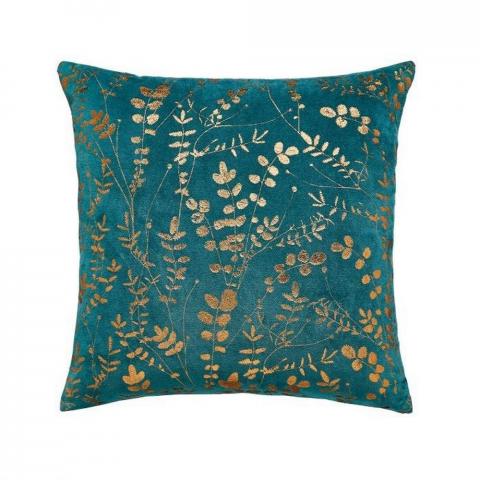 Salvia Cushion Leaf Designer Cushion By Clarissa Hulse in Teal