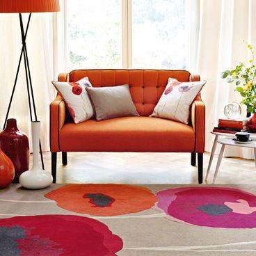 Sanderson Poppies Rugs 45700 Red/Orange