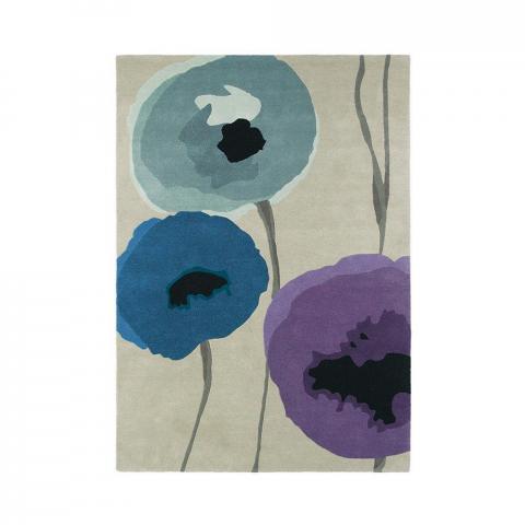 Sanderson Poppies Rugs 45705 Indigo Purple