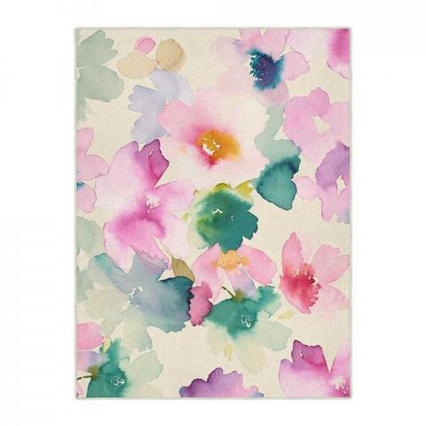 Sanna 15902 Abstract Floral Paint Rug in Multi by Bluebellgray