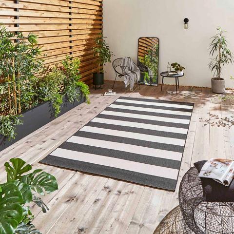 Santa Monica 48644 Black White Rug 