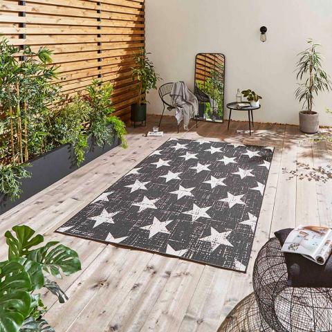 Santa Monica 48648 Black White Rug 