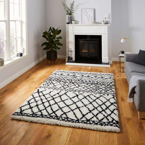 Scandi Berber G274 White Black Rug 