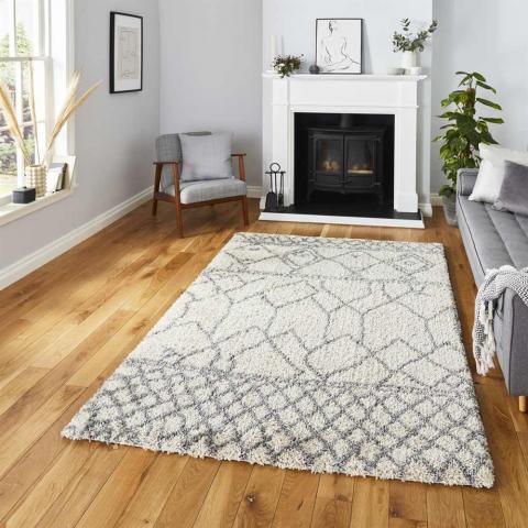 Scandi Berber Rug Cream Grey G276 