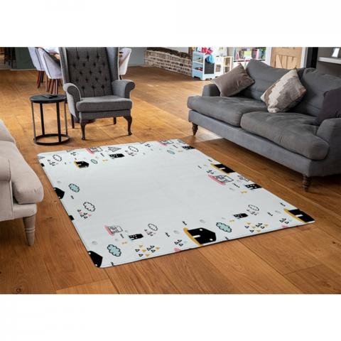 Scandy Doodle Designer Rug - Blue / 110cm